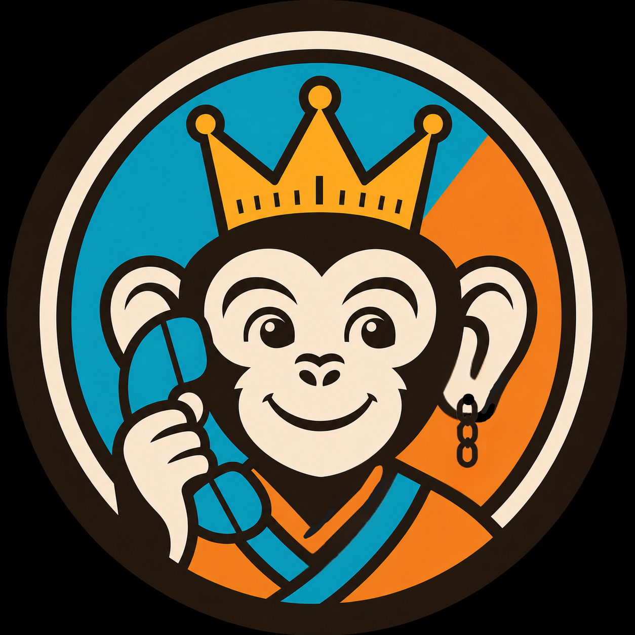 The Boggler Inc. crowned monkey logo